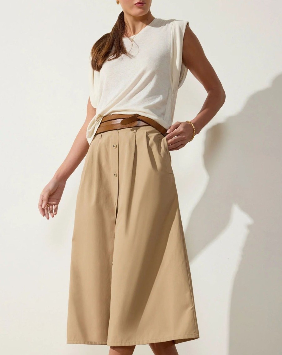 Women Brochu Walker Skirts | Brochu Walker Teagan Belted Skirt Sahara