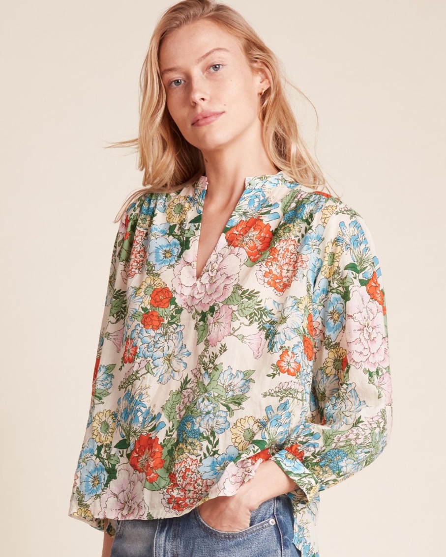 Women Trovata Shirts & Tops | Trovata Bailey Blouse Vintage Courtyard