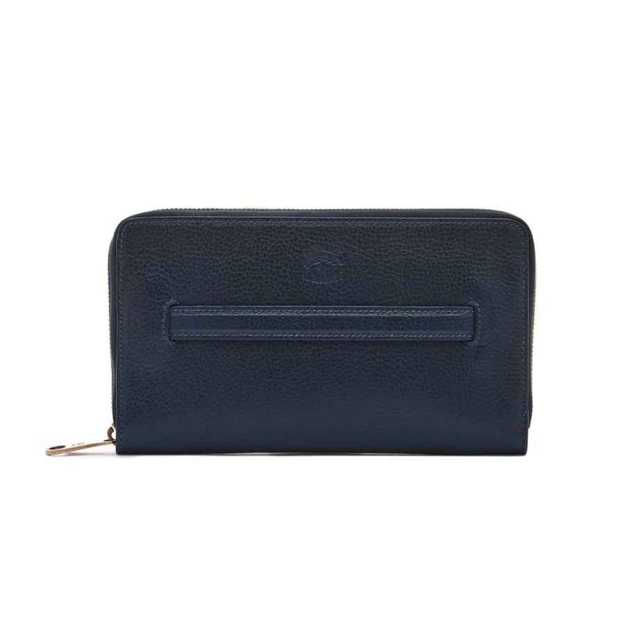 Women Il Bisonte Bags | Il Bisonte Salina Zip Around Wallet Blue