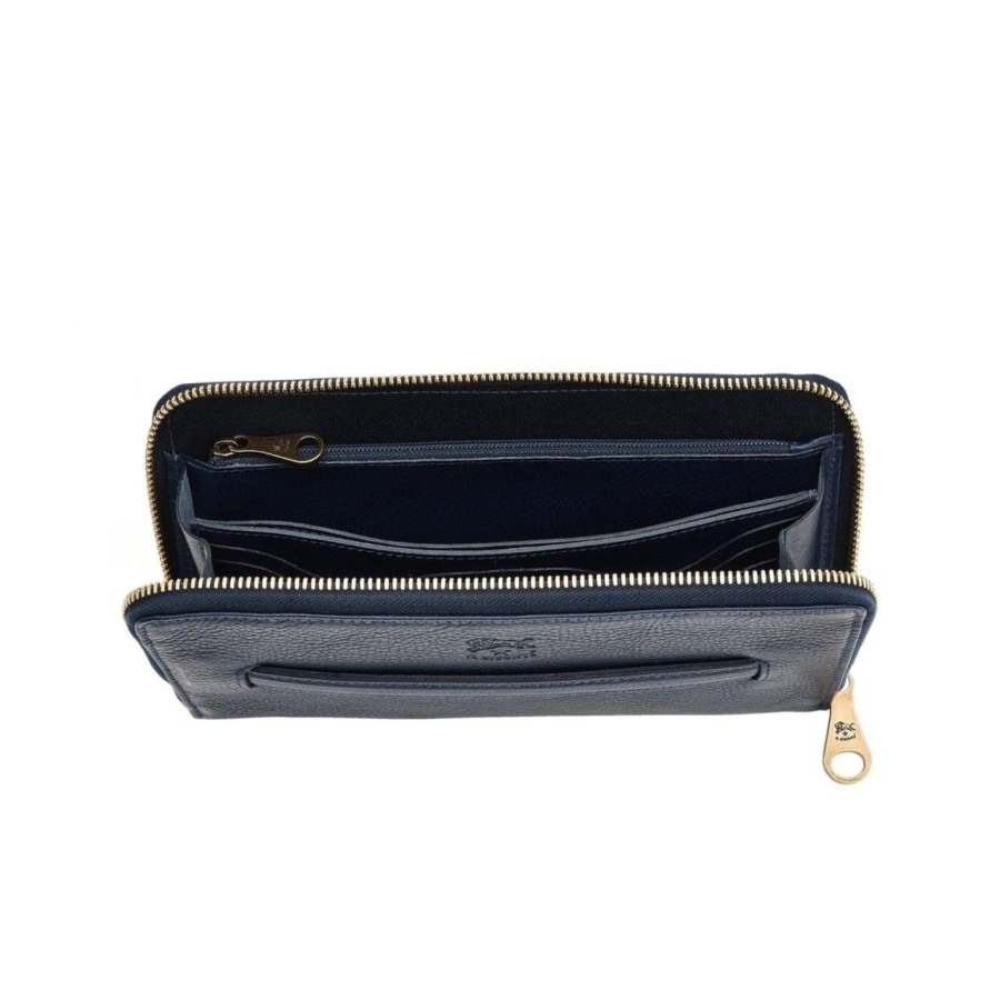 Women Il Bisonte Bags | Il Bisonte Salina Zip Around Wallet Blue