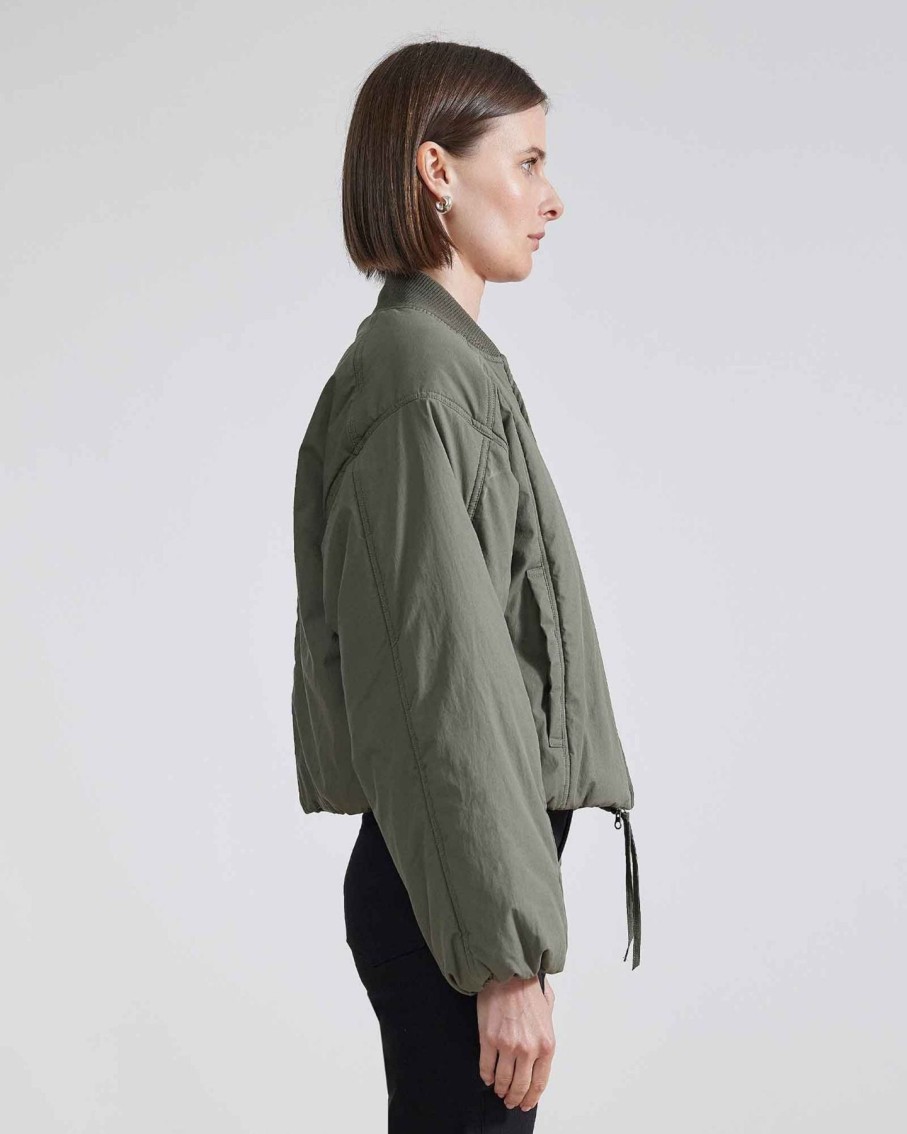 Women Apiece Apart Outerwear | Apiece Apart Esteria Bomber Olive