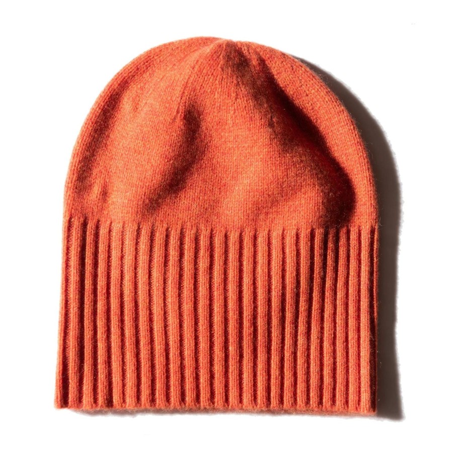 Women Meg Cohen Hats | Meg Cohen Cashmere Flat Hat Orange