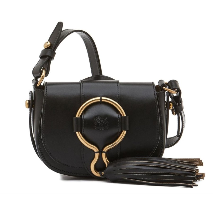 Women Il Bisonte Bags | Il Bisonte Loop Small Crossbody Bag Black