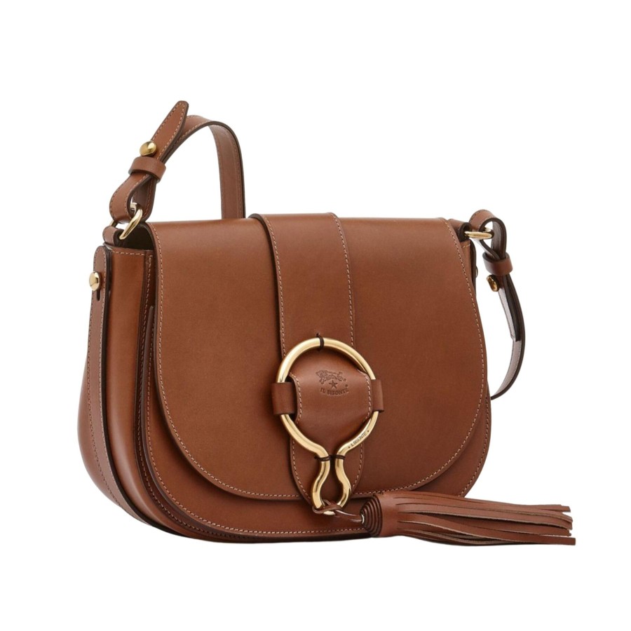 Women Il Bisonte Bags | Il Bisonte Loop Large Crossbody Bag Chocolate