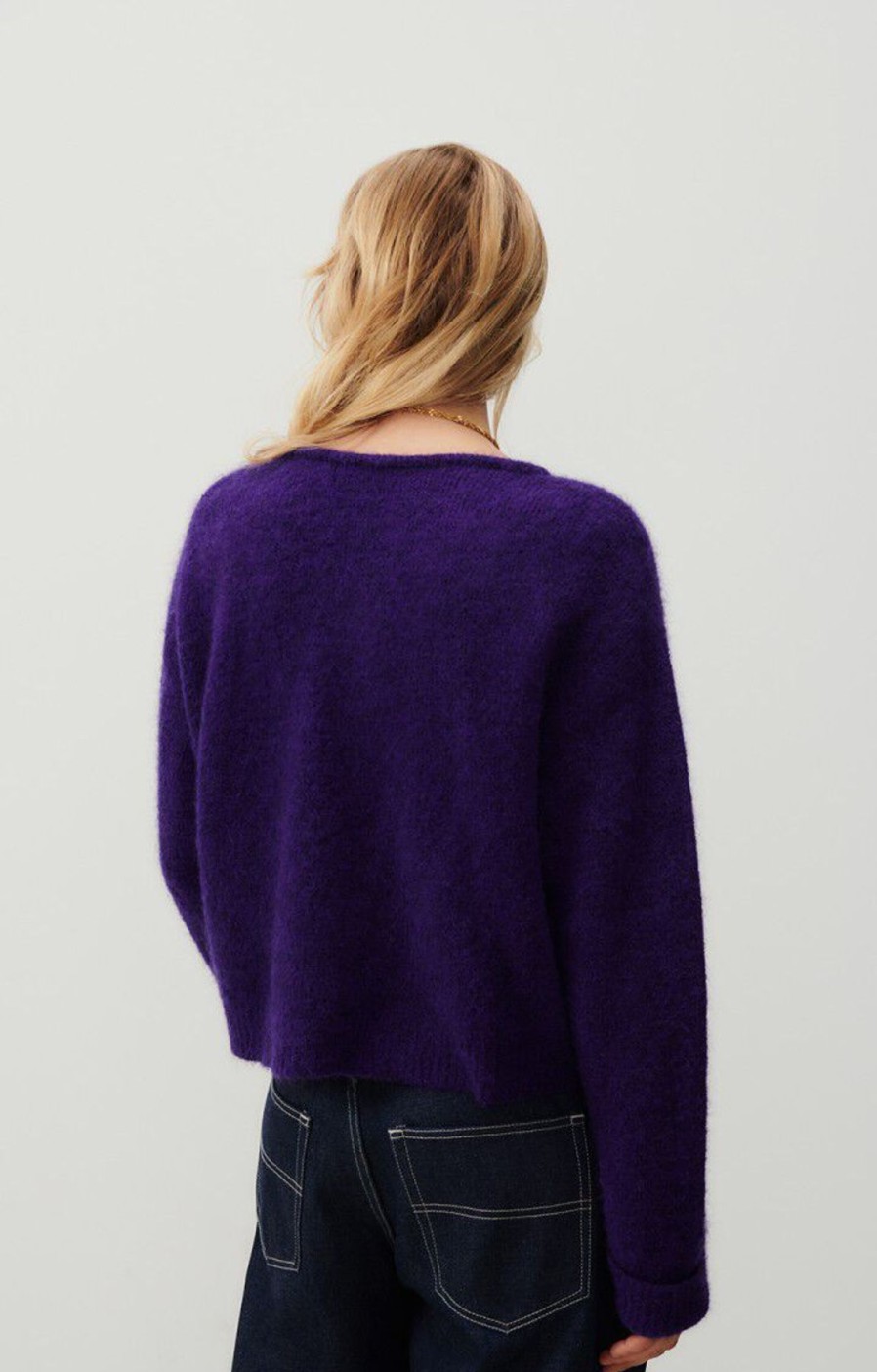 Women American Vintage Sweaters | American Vintage Pullover Blackberry Melange