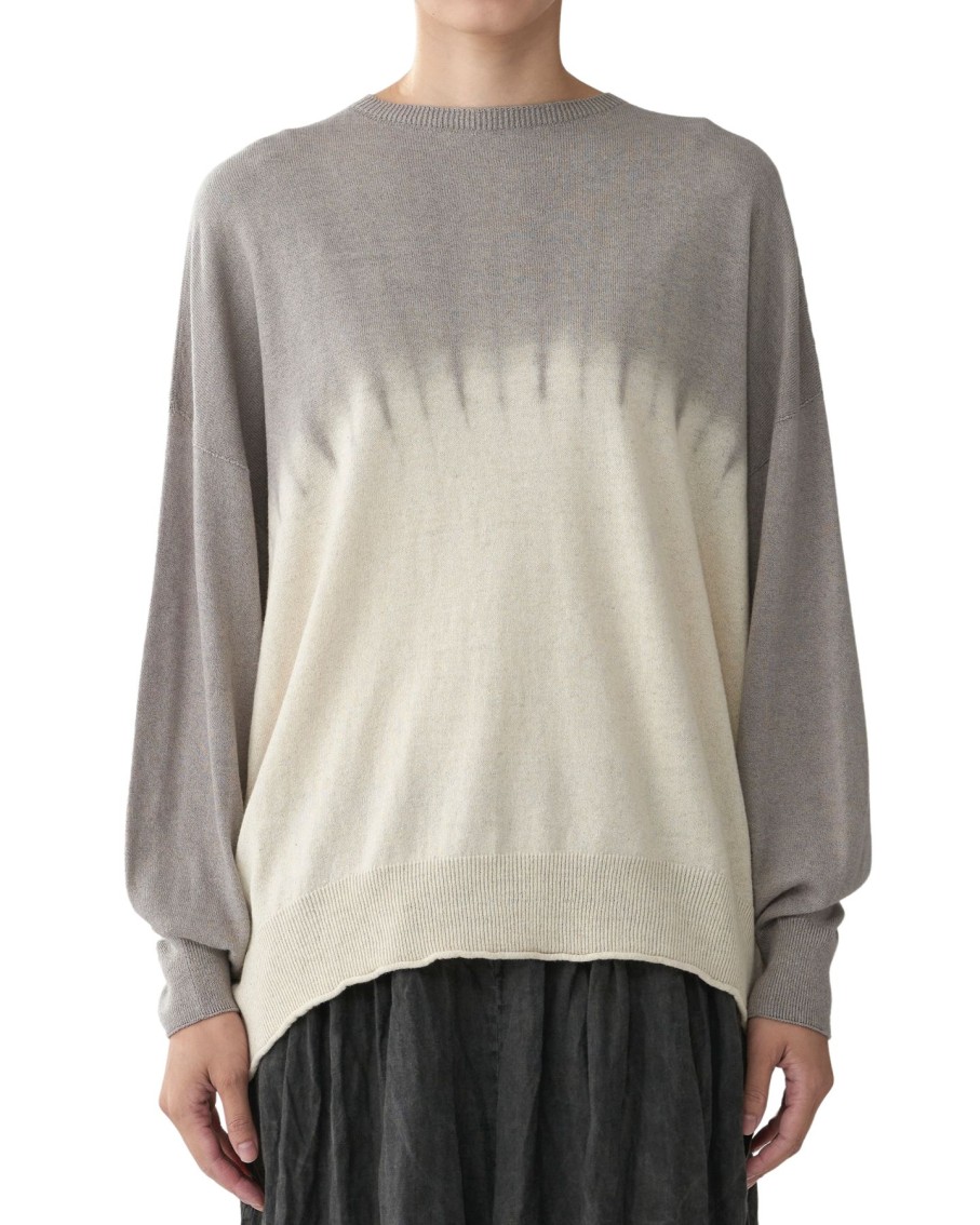 Women Pas De Calais Sweaters | Pas De Calais Round Shibori Pullover Natural