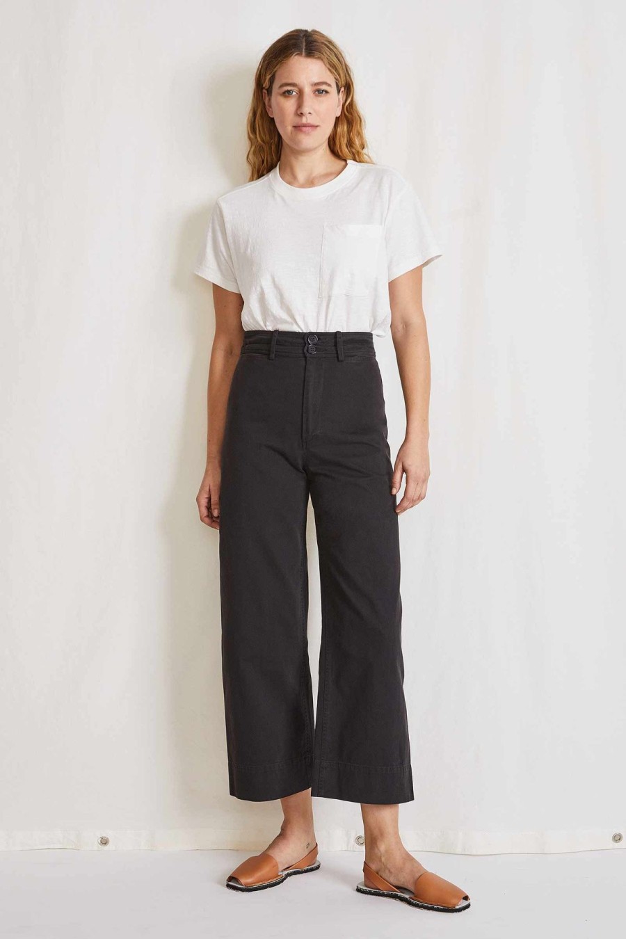 Women Apiece Apart Pants | Apiece Apart Chino Merida Pant Black