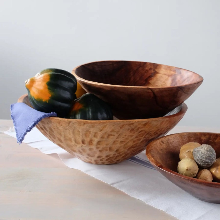 Home Sobremesa | Hand Carved Wooden Large Salad Bowl