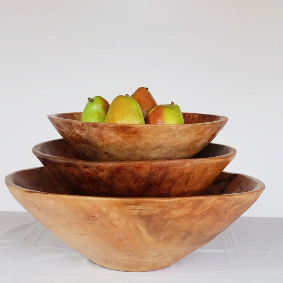 Home Sobremesa | Hand Carved Wooden Large Salad Bowl