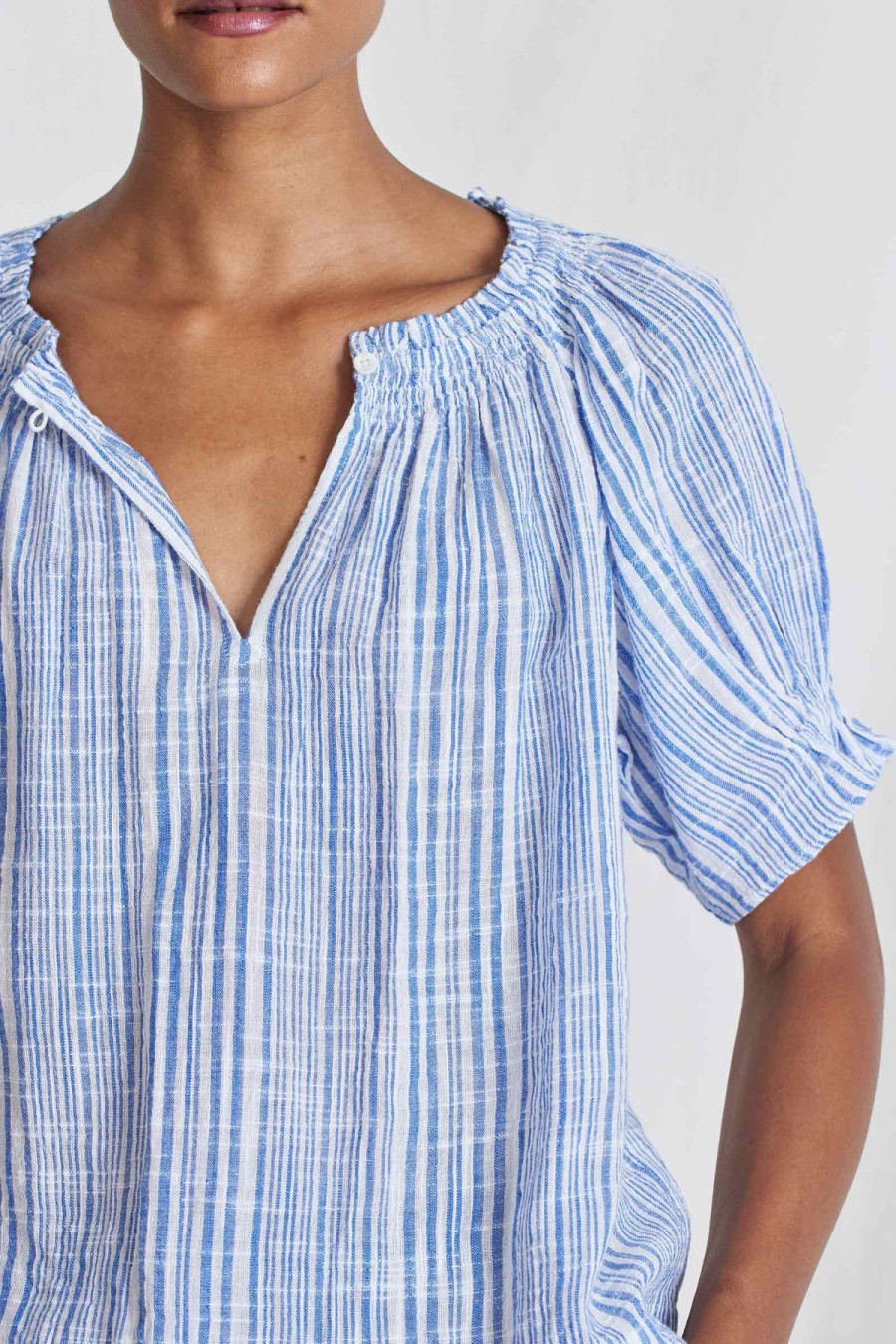 Women Apiece Apart Shirts & Tops | Apiece Apart Kasin Top Seaside Stripe