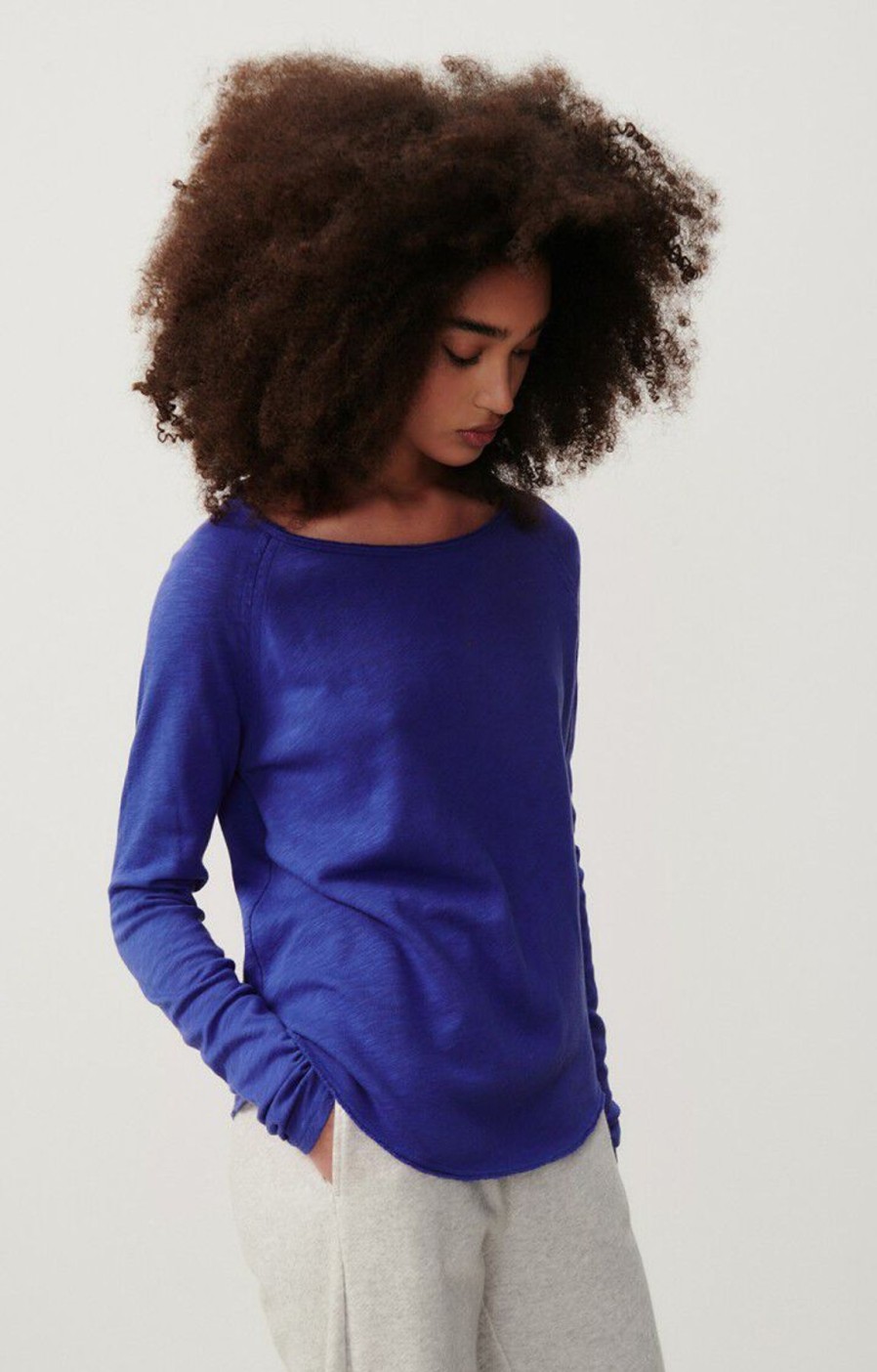 Women American Vintage Shirts & Tops | American Vintage Sonoma Long Sleeve Vintage Royal Blue