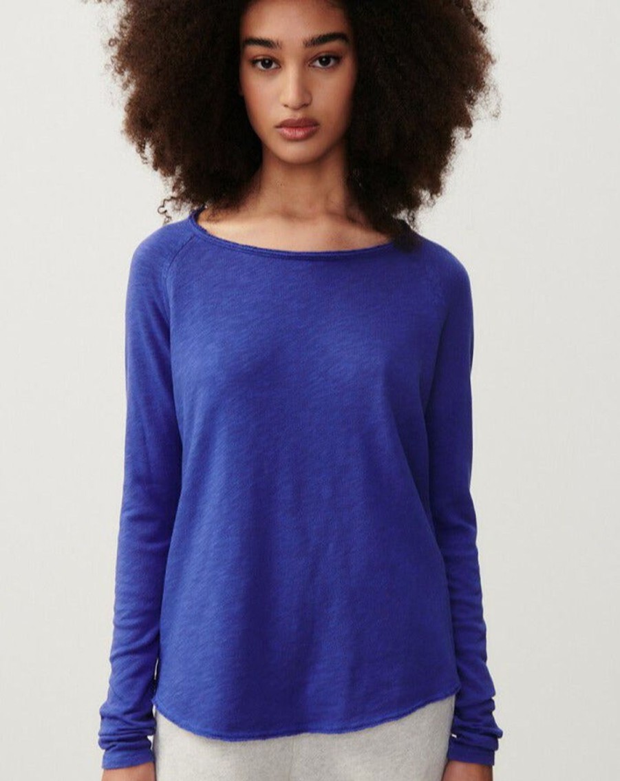 Women American Vintage Shirts & Tops | American Vintage Sonoma Long Sleeve Vintage Royal Blue