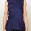 Women Brazeau Tricot Shirts & Tops | Brazeau Tricot Ribbon Tank Cut Tee Sapphire