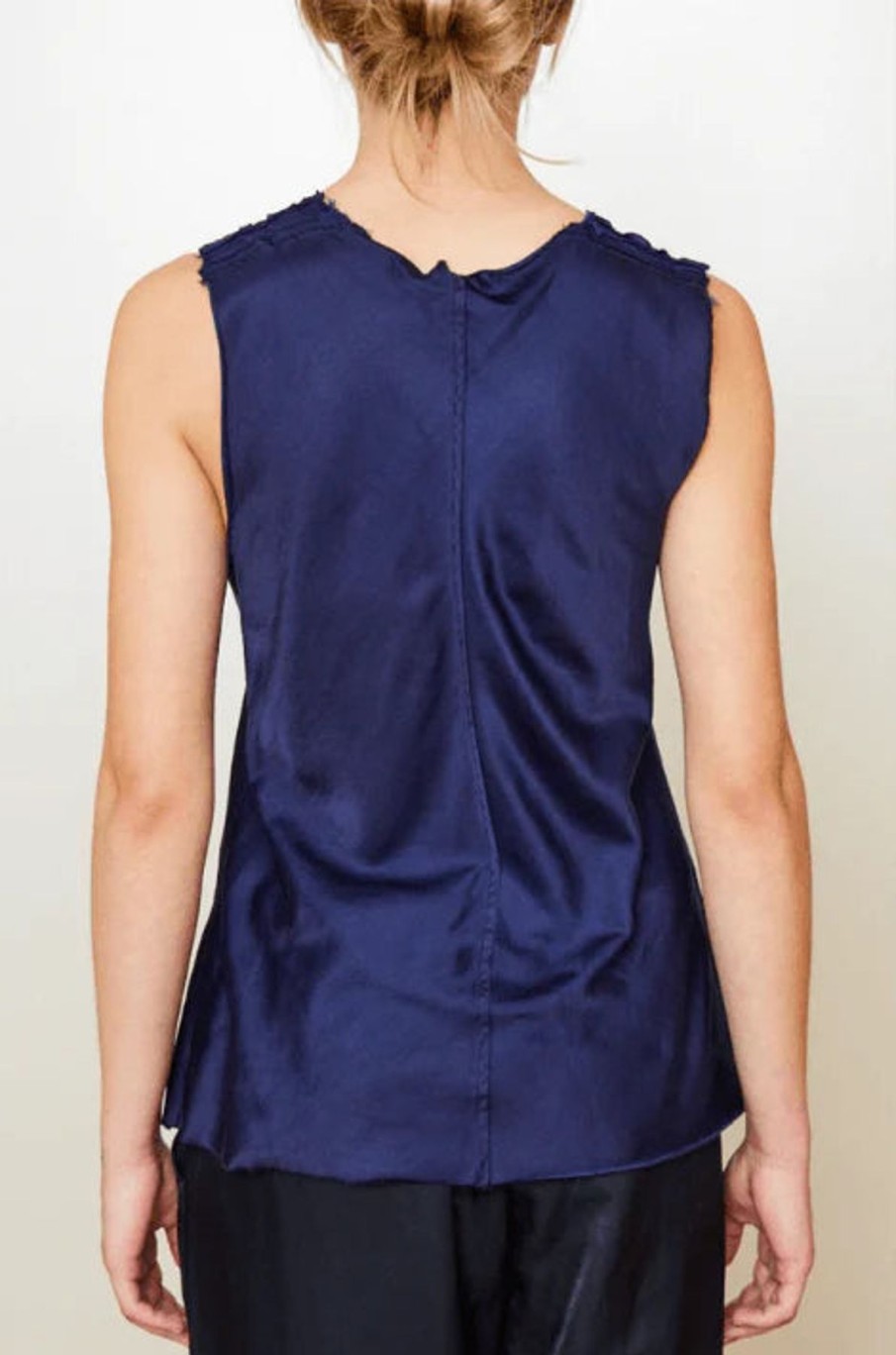 Women Brazeau Tricot Shirts & Tops | Brazeau Tricot Ribbon Tank Cut Tee Sapphire