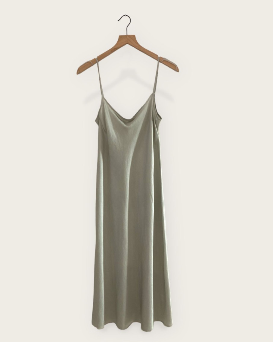 Women Brazeau Tricot Dresses | Brazeau Tricot Classic Slip Shiny Dress Muslin