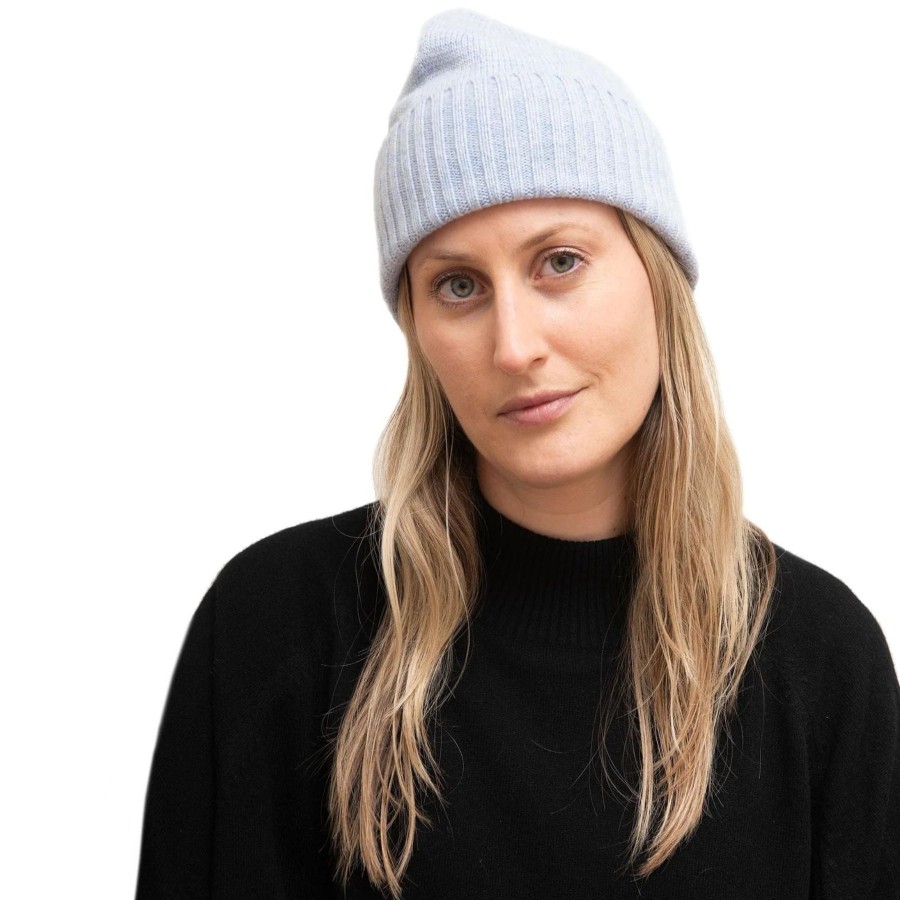 Women Meg Cohen Hats | Meg Cohen Cashmere Flat Hat Pale Heather Blue