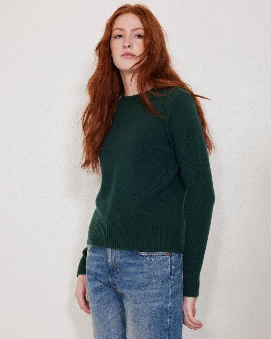 Women Not Monday Sweaters | Not Monday Jane Cashmere Crewneck Jade