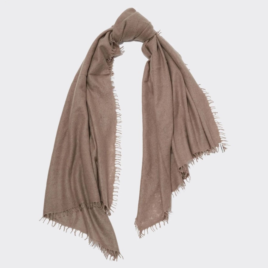 Women Communitie Scarves | Communitie Cashmere Felted Stole Dark Beige