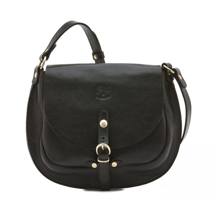 Women Il Bisonte Bags | Il Bisonte Women'S Gaia Crossbody Bag Black