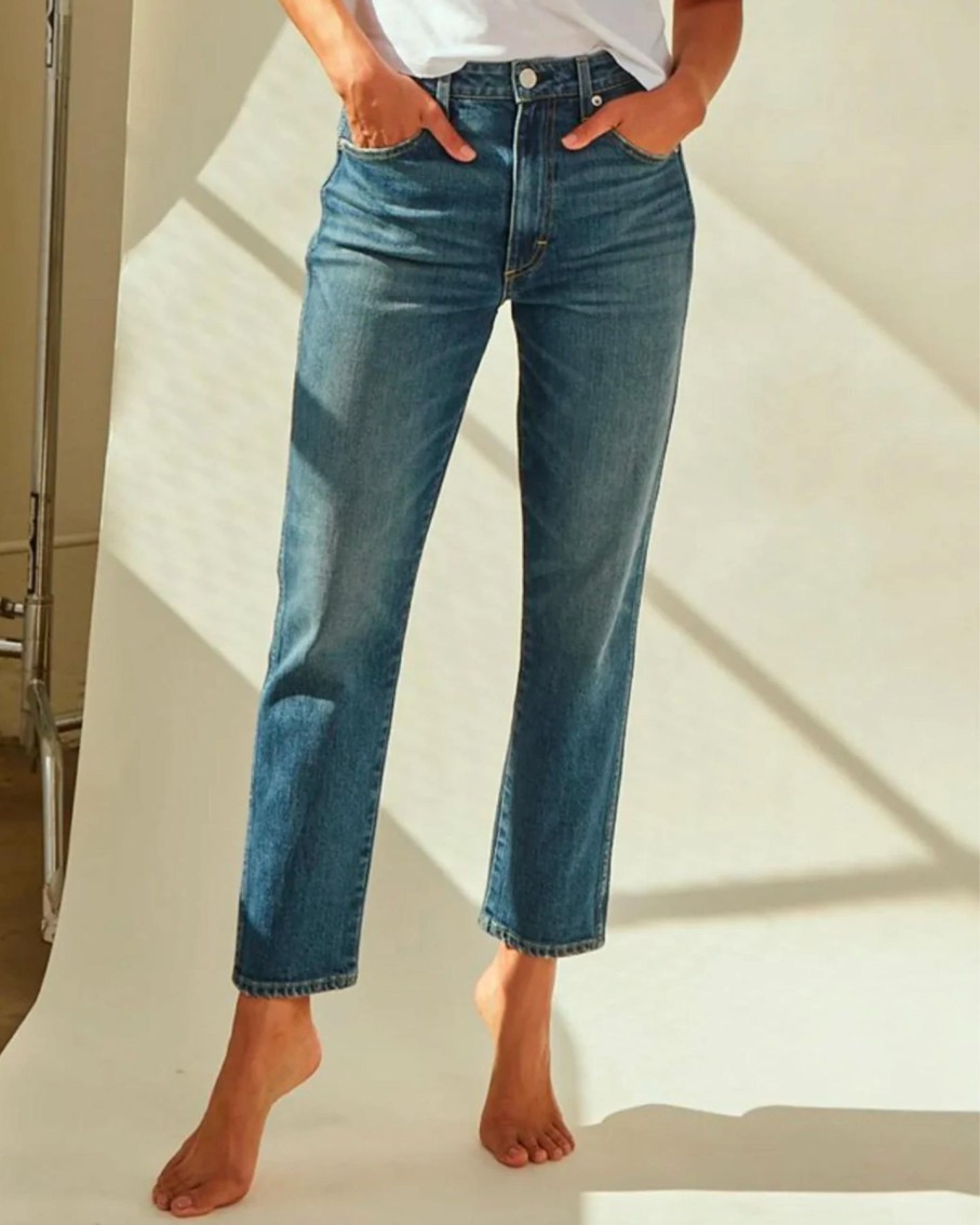 Women AMO Denim | Amo Chelsea Crop Mineral Blue