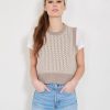 Women Not Monday Sweaters | Not Monday Gillian Sweater Vest Oatmeal & Ivory