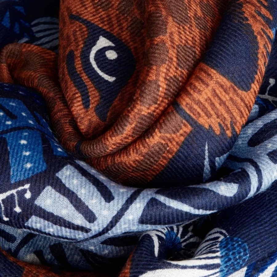 Women Inoui Editions Scarves | Inoui Editions Scarf 70 Rousseau Blue