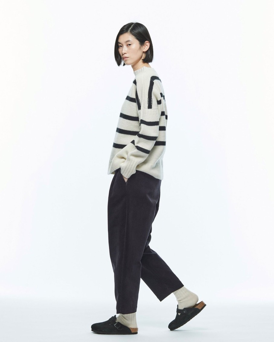 Women Nicholson & Nicholson Sweaters | Nicholson & Nicholson Heriot Sweater Off White & Black