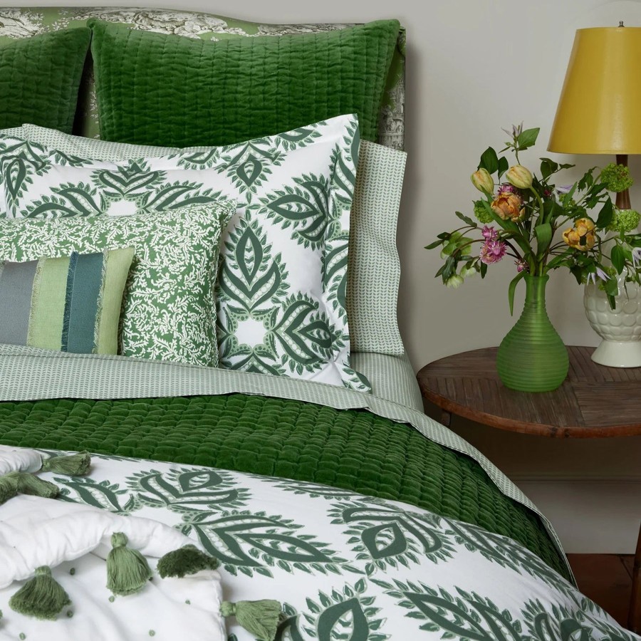 Bedding John Robshaw | John Robshaw Dasati Dark Sage Organic Duvet