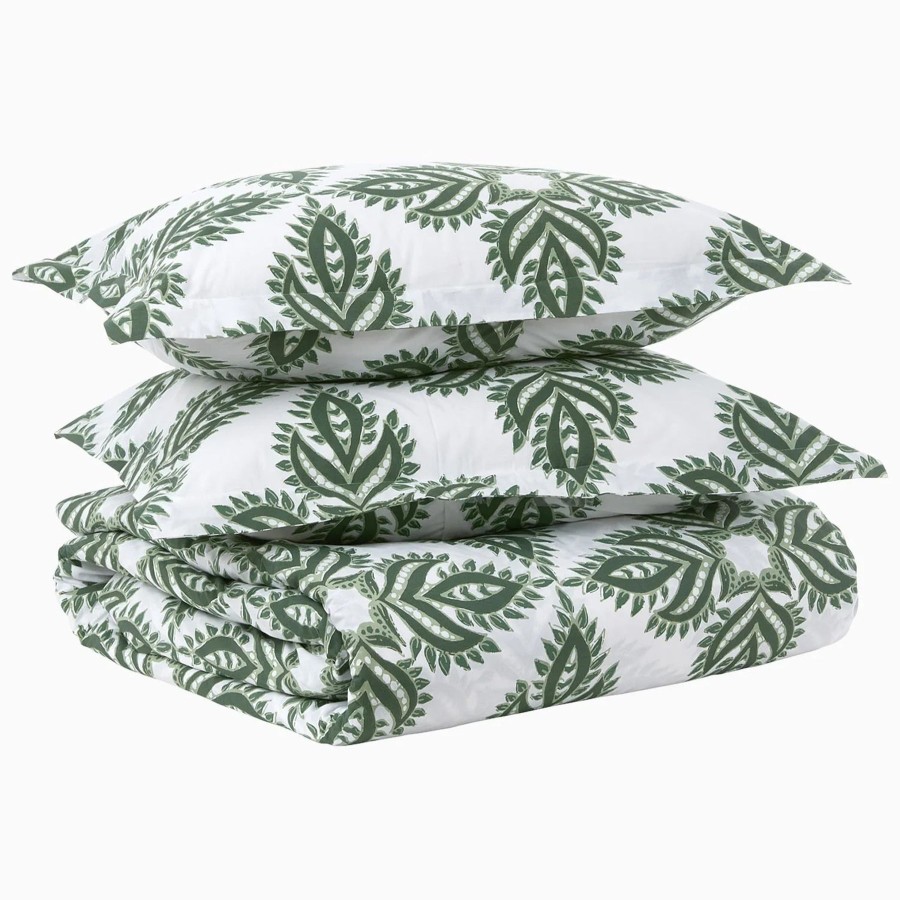 Bedding John Robshaw | John Robshaw Dasati Dark Sage Organic Duvet