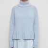 Women Brazeau Tricot Sweaters | Brazeau Tricot Rib Mock Pullover Chambray