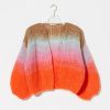 Women Maiami Sweaters | Maiami Gradient Fade Bomber Cardigan Cool Pastels