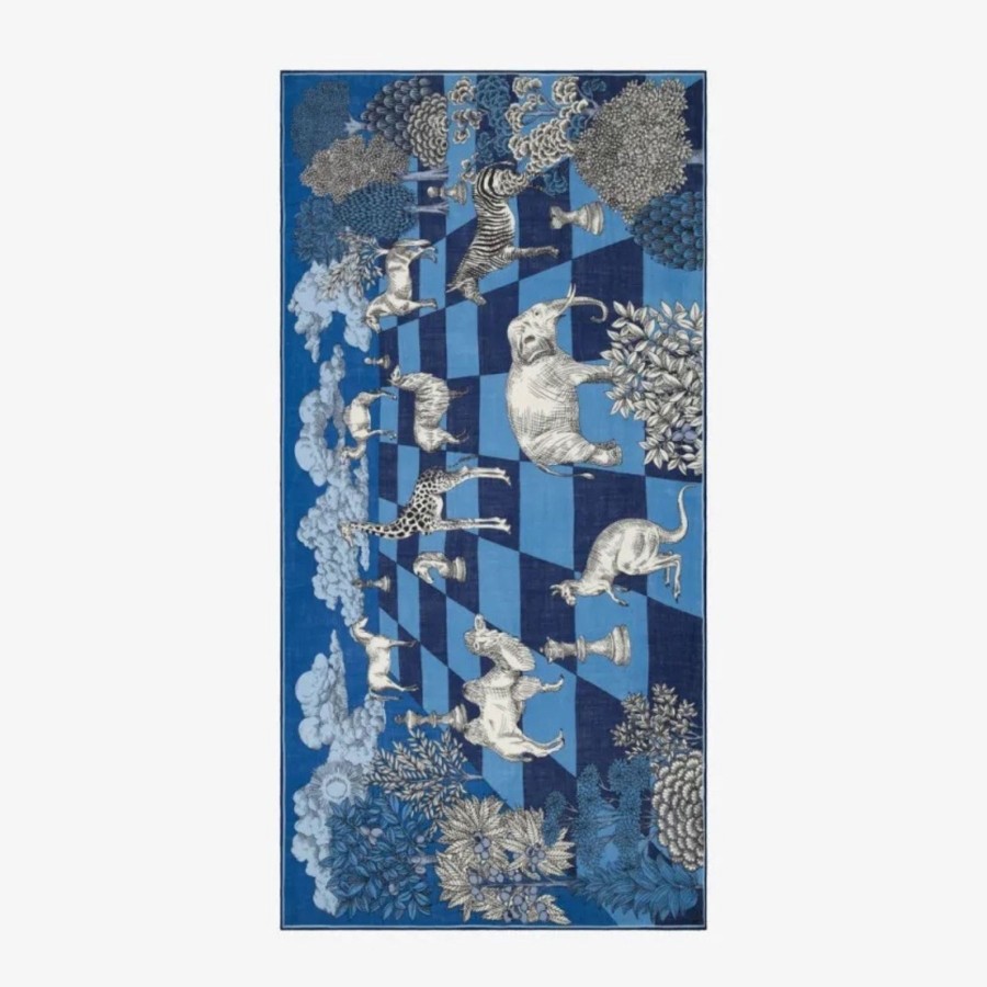 Women Inoui Editions Scarves | Inoui Editions Scarf 100 Magnus Blue