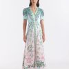 Women Saloni Dresses | Saloni Lea Long Dress In Willow Garden