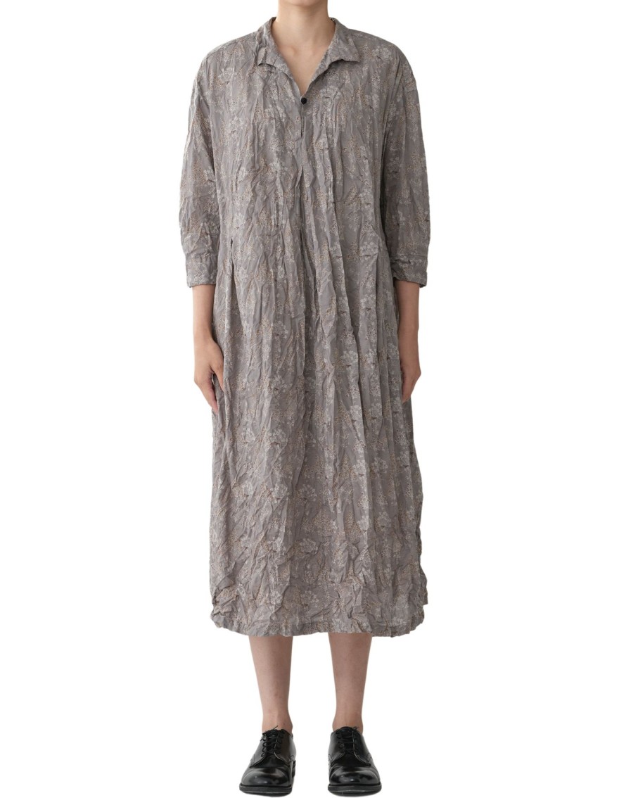 Women Pas De Calais Dresses | Pas De Calais Calamint Print Dress Light Grey