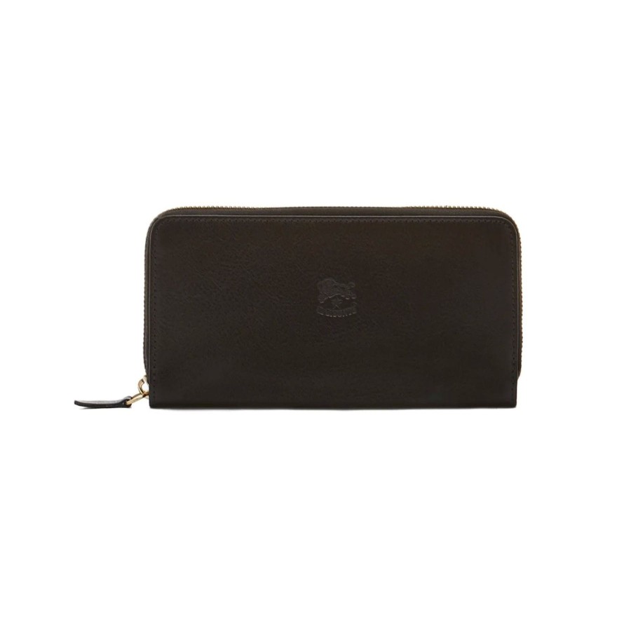 Women Il Bisonte Bags | Il Bisonte Ametista Zip Around Wallet Black