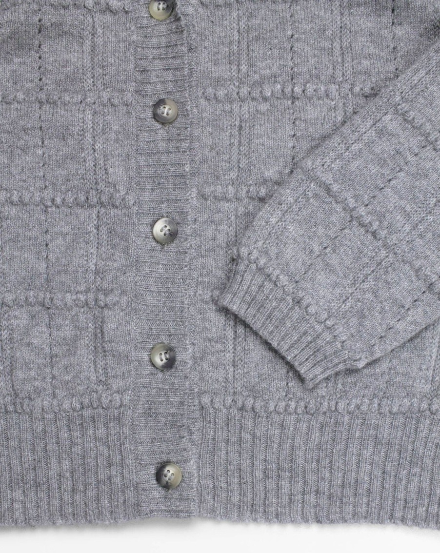 Women Ros Duke Sweaters | Ros Duke Gingham Cardigan Ash Grey