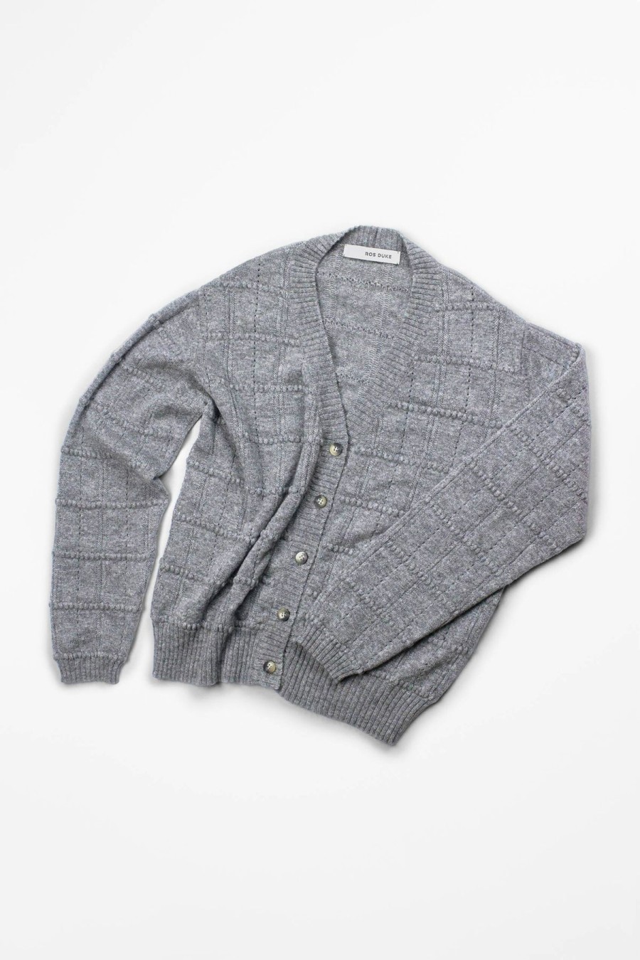 Women Ros Duke Sweaters | Ros Duke Gingham Cardigan Ash Grey