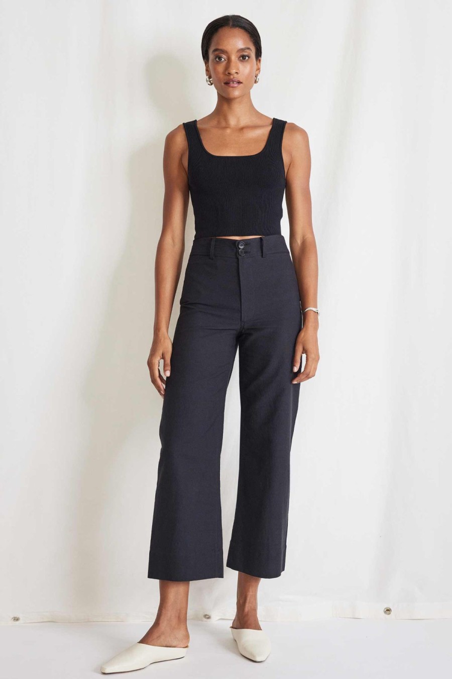 Women Apiece Apart Pants | Apiece Apart Classic Merida Pant Black