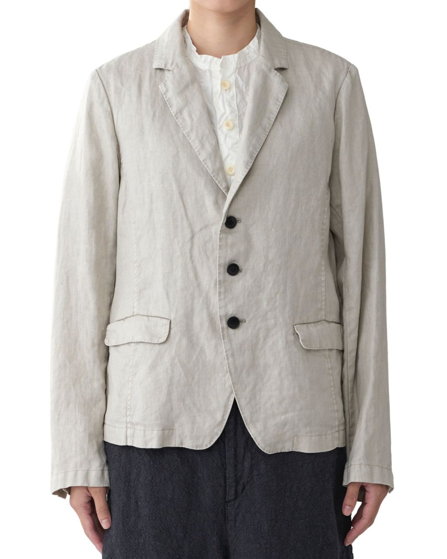 Women Pas De Calais Outerwear | Pas De Calais Classic Linen Jacket Beige