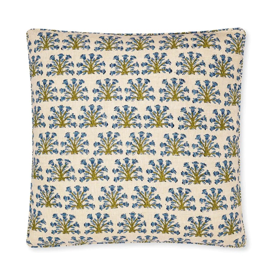 Bedding Walter G | Walter G Samode Moss Azure Linen Cushion