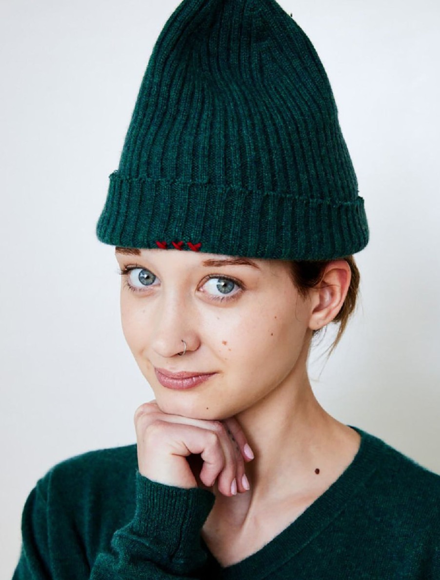 Women Brazeau Tricot Hats | New Brazeau Tricot Cashmere Knit Cap Emerald