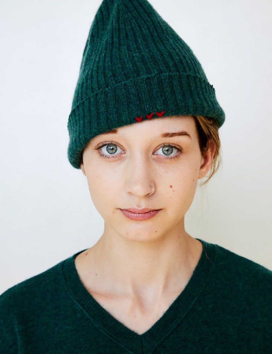 Women Brazeau Tricot Hats | New Brazeau Tricot Cashmere Knit Cap Emerald