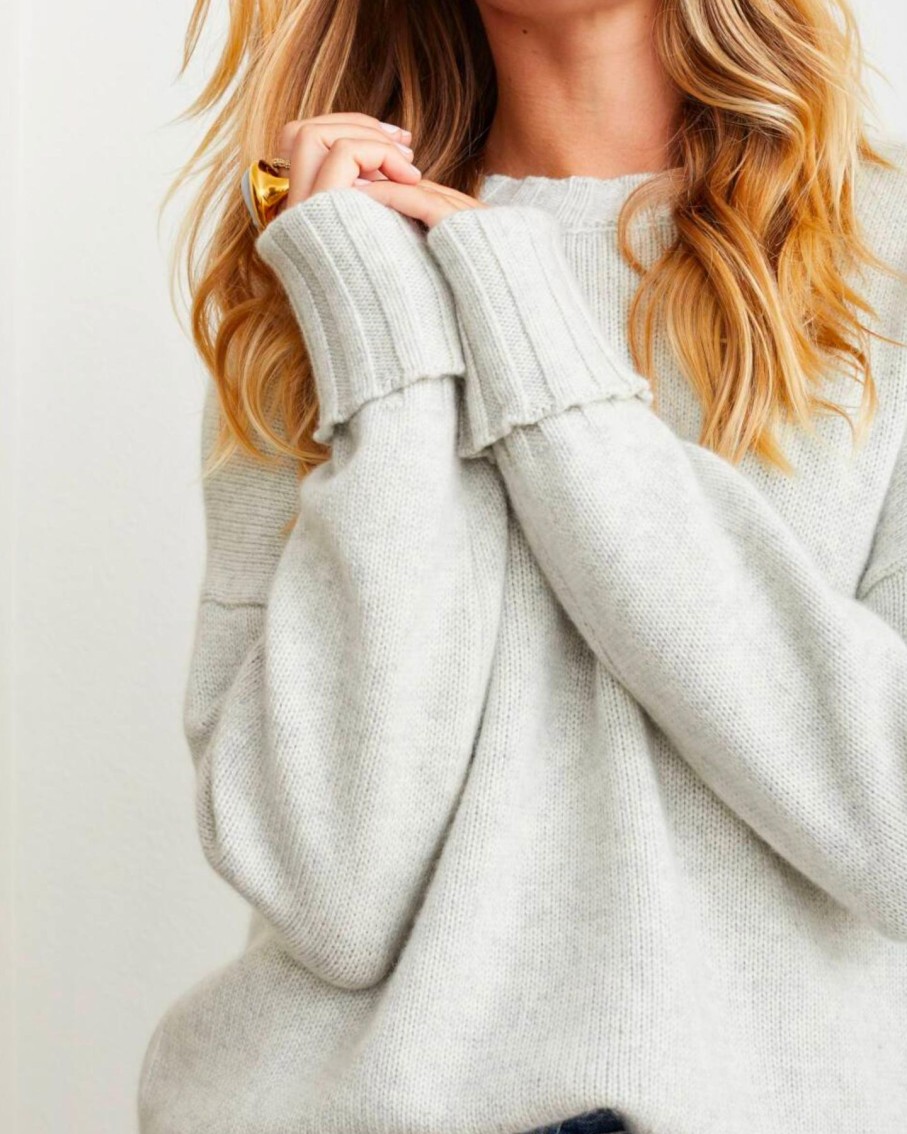 Women Not Monday Sweaters | Not Monday Mila Crewneck - Cloud