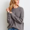 Women Not Monday Sweaters | Not Monday Mila Crewneck Otter