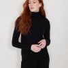 Women Not Monday Sweaters | Not Monday Hayden Cashmere Turtleneck Black