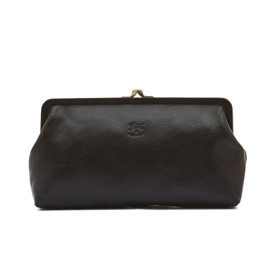 Women Il Bisonte Bags | Il Bisonte Manuela Clutch Bag Black