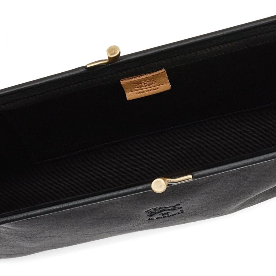 Women Il Bisonte Bags | Il Bisonte Manuela Clutch Bag Black