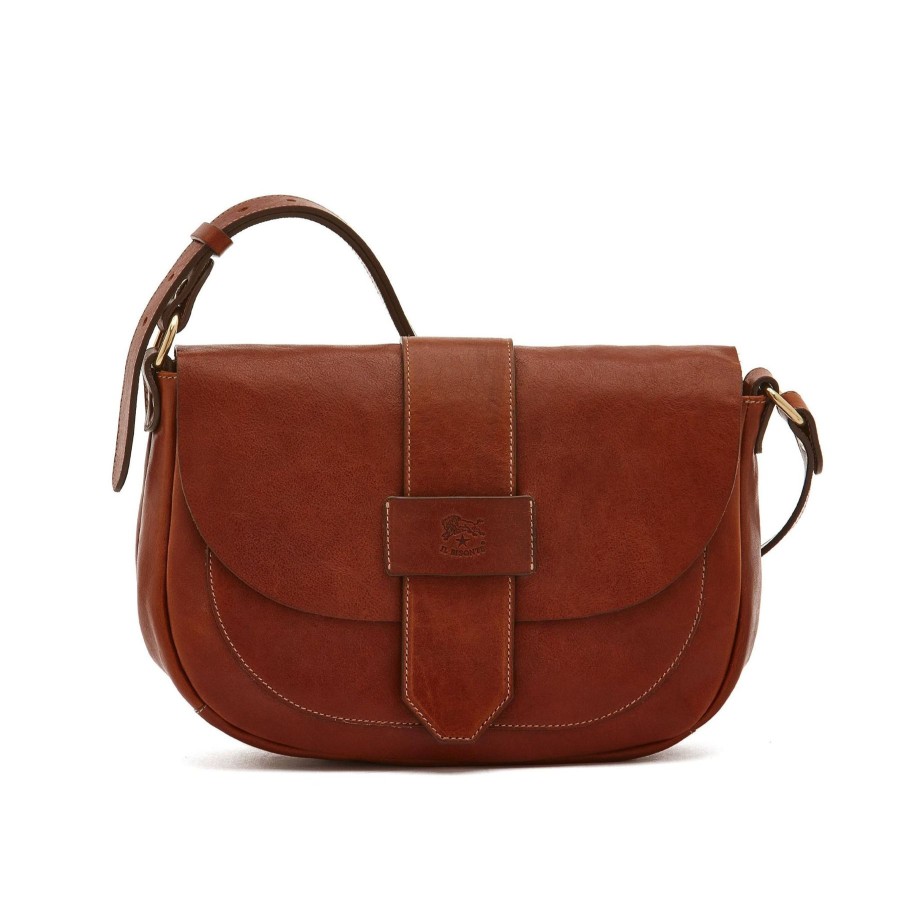 Women Il Bisonte Bags | Il Bisonte Fausta Medium Crossbody Bag Seppia