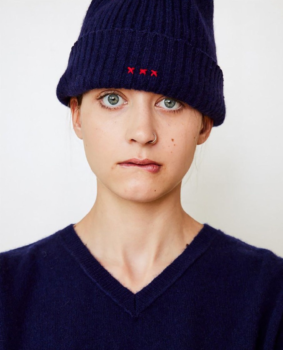 Women Brazeau Tricot Hats | New Brazeau Tricot Cashmere Knit Cap Sapphire