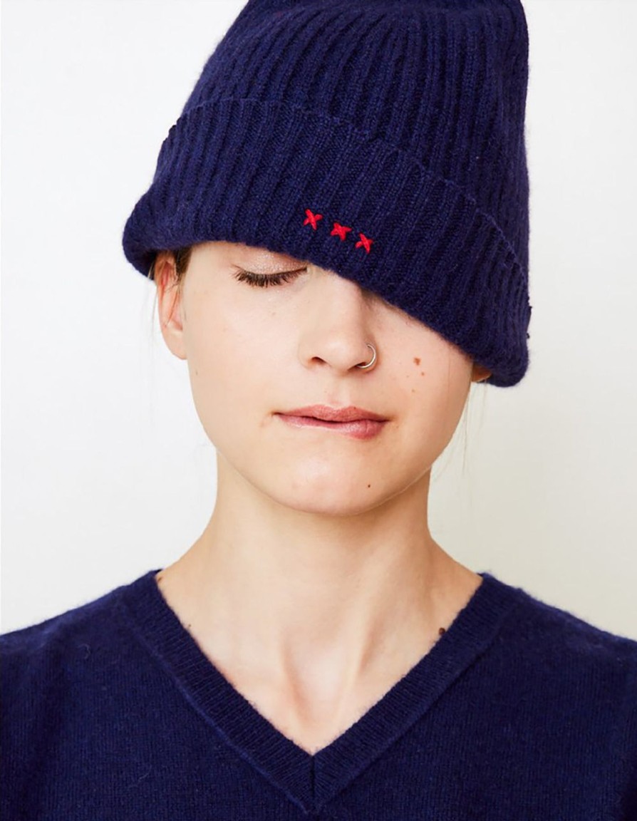 Women Brazeau Tricot Hats | New Brazeau Tricot Cashmere Knit Cap Sapphire